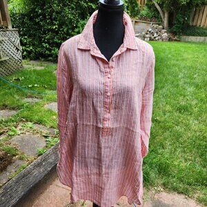P282. NYJD Long Linen Blouse/Tunic |M